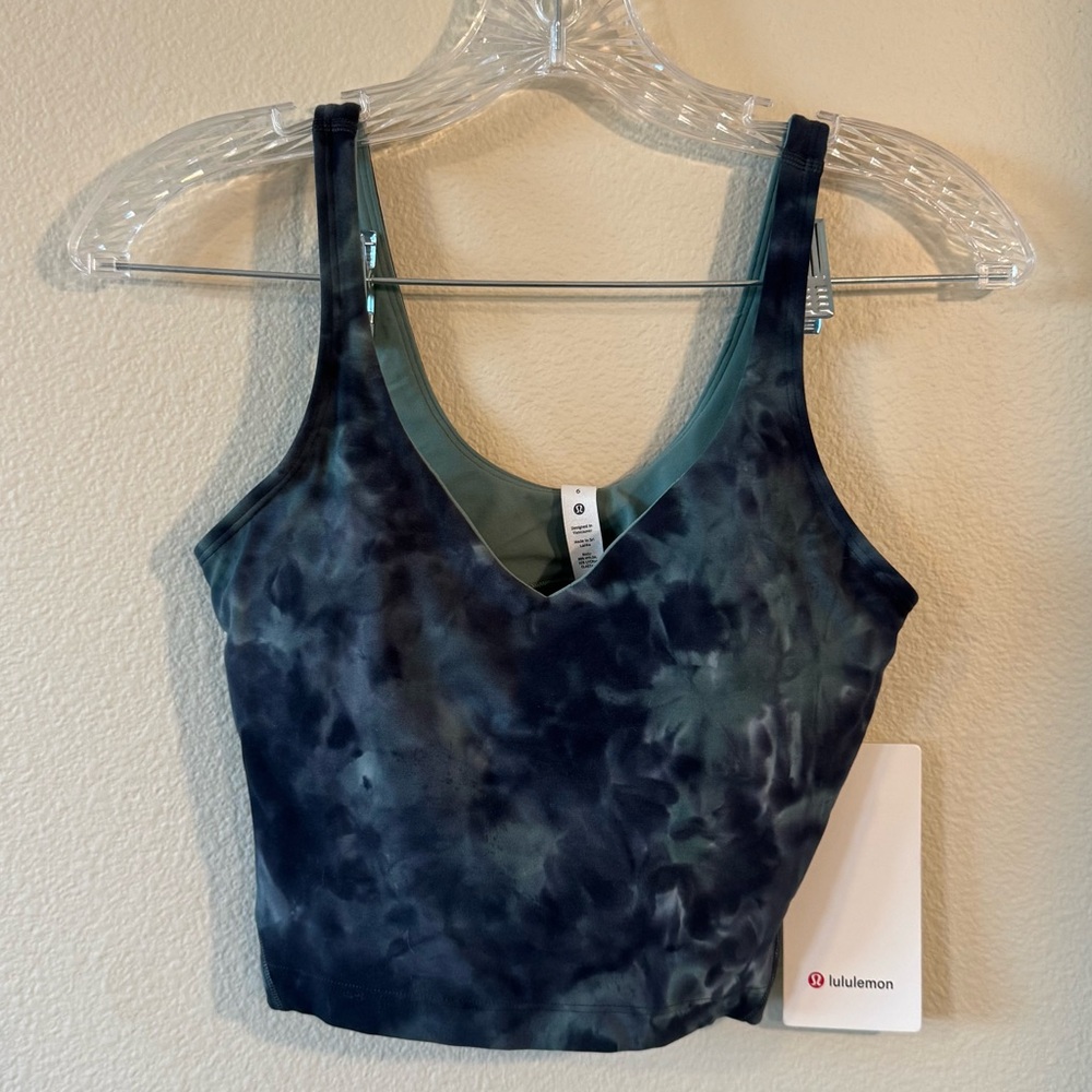 lululemon | NWT diamond dye align tank | silver blue tidewater teal | size 6